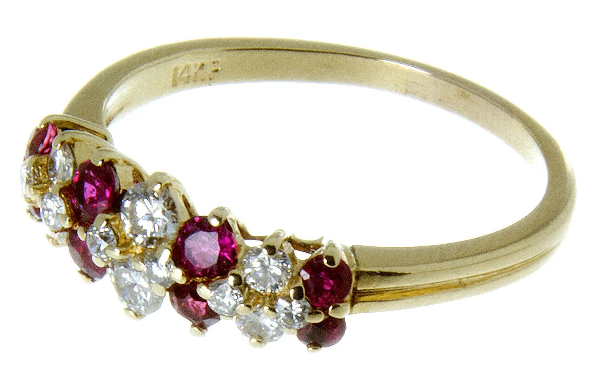 1.10ct Ruby & Diamond Band Ring