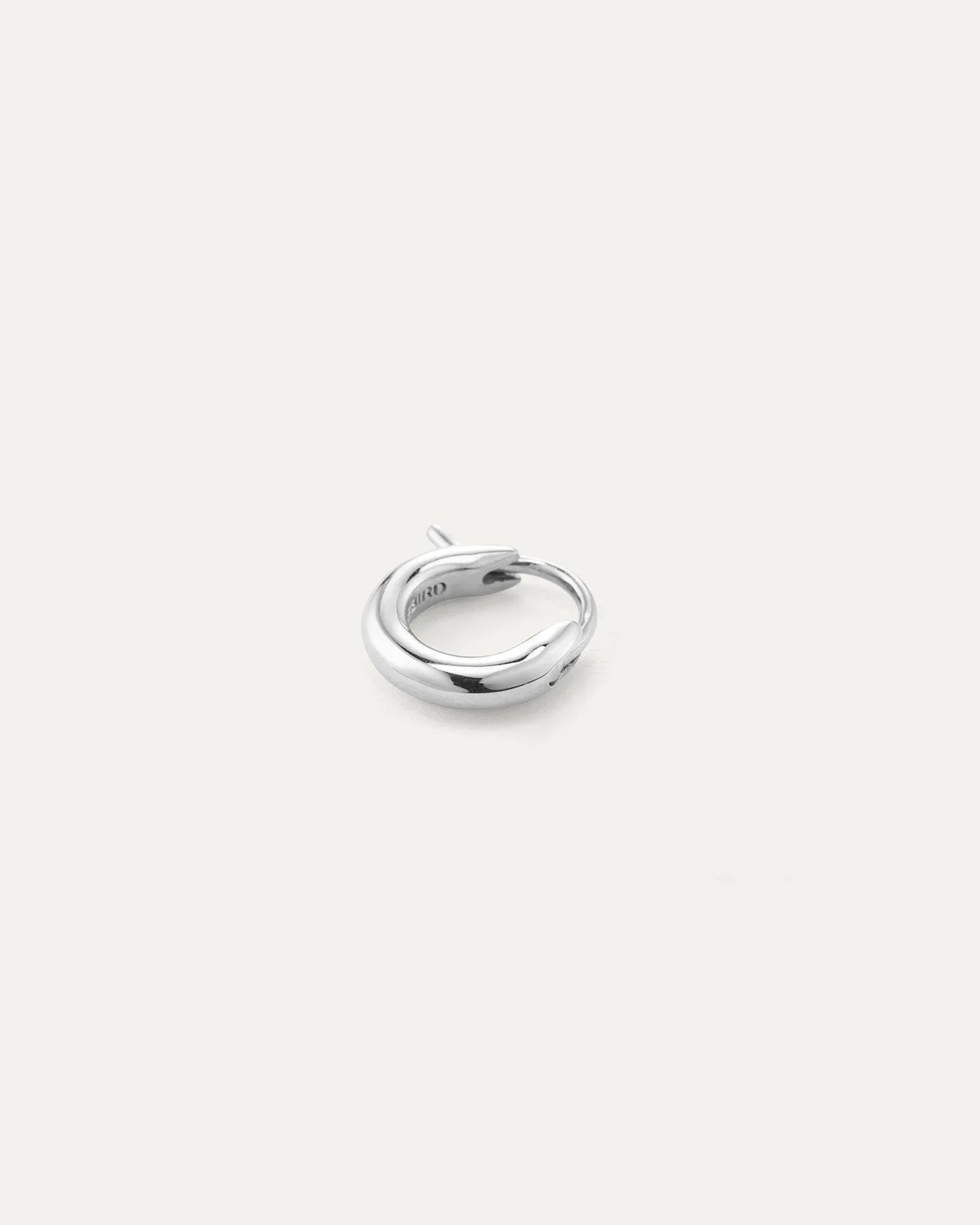 14K White Gold Huggie