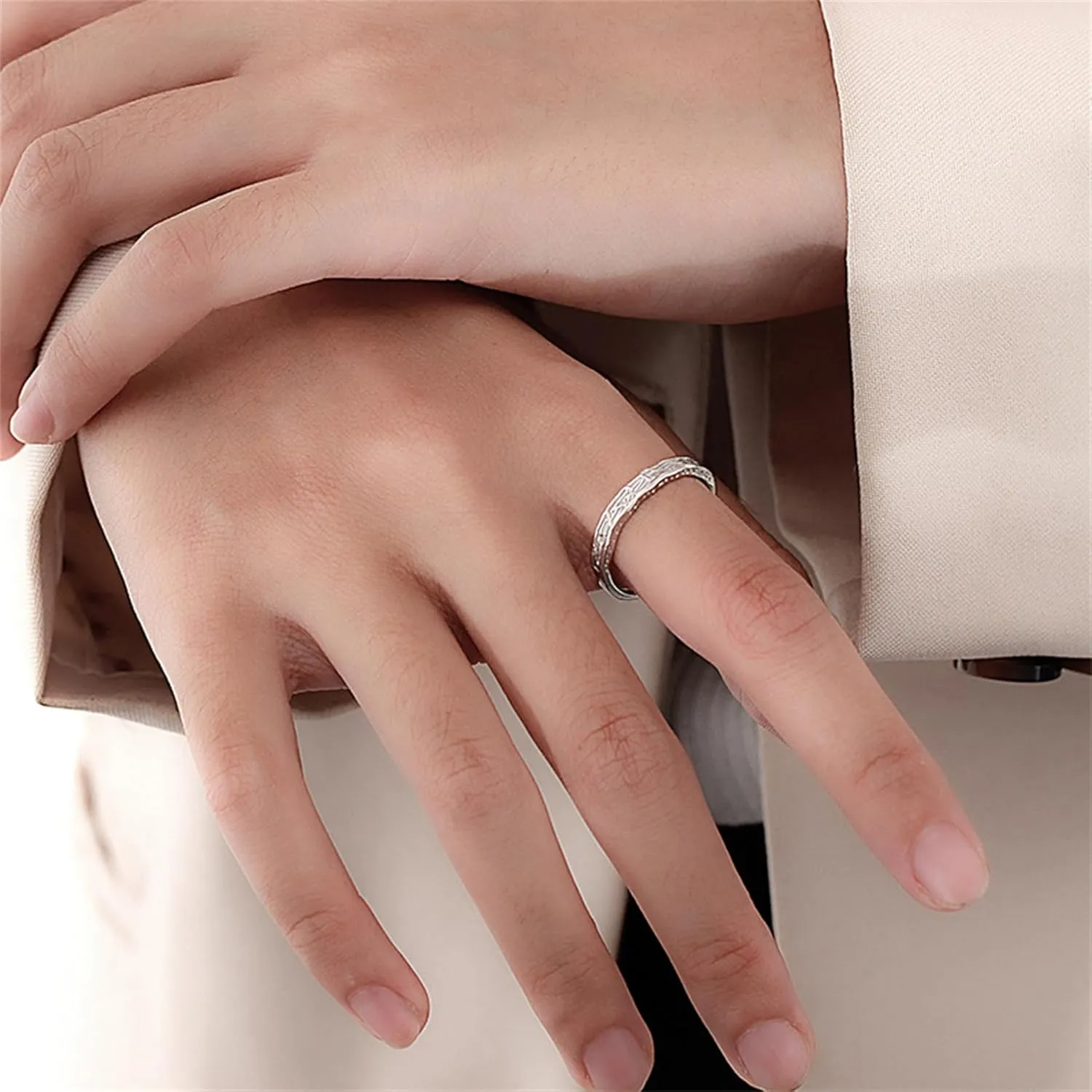 925 Sterling Silver Rings Real Silver Rings Adjustable Rings for Women Open Rings Thumb Rings Vintage Rings for Men Boho Rings Jewelry Gifts