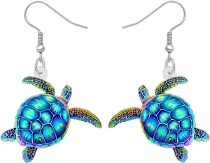 Acrylic Cute Ocean Animal Sea Turtle Dangle Hook Earrings for Women Anime Sea Life Jewelry Gifts for Beach Party Charms