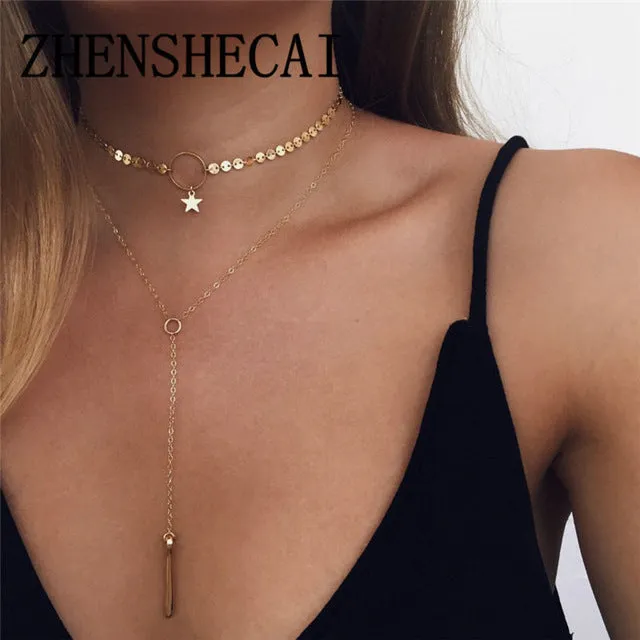 Alloy Women's Necklaces & Pendants choker necklace fashion gold color crystal