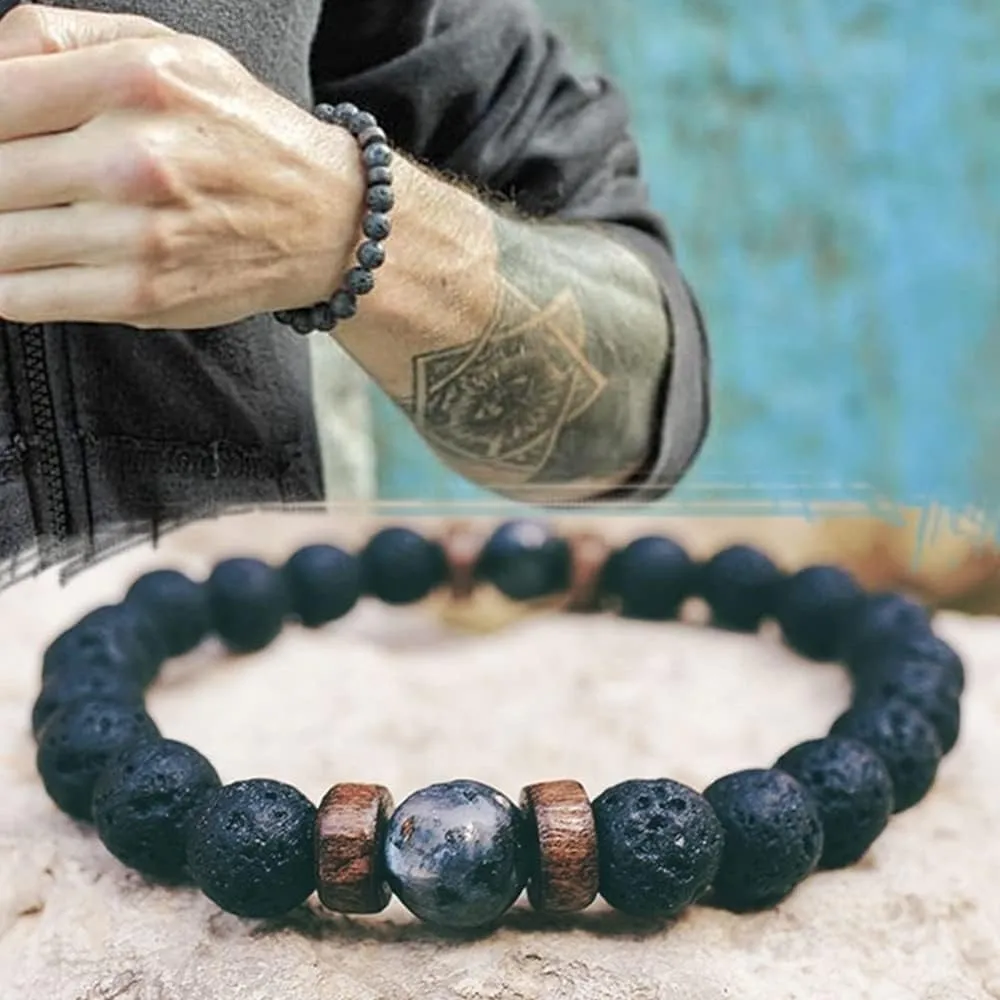 Beaded Bracelets for Men Women His and Hers Couples Bracelets Elastic Stretch Mens Womens Bracelet
