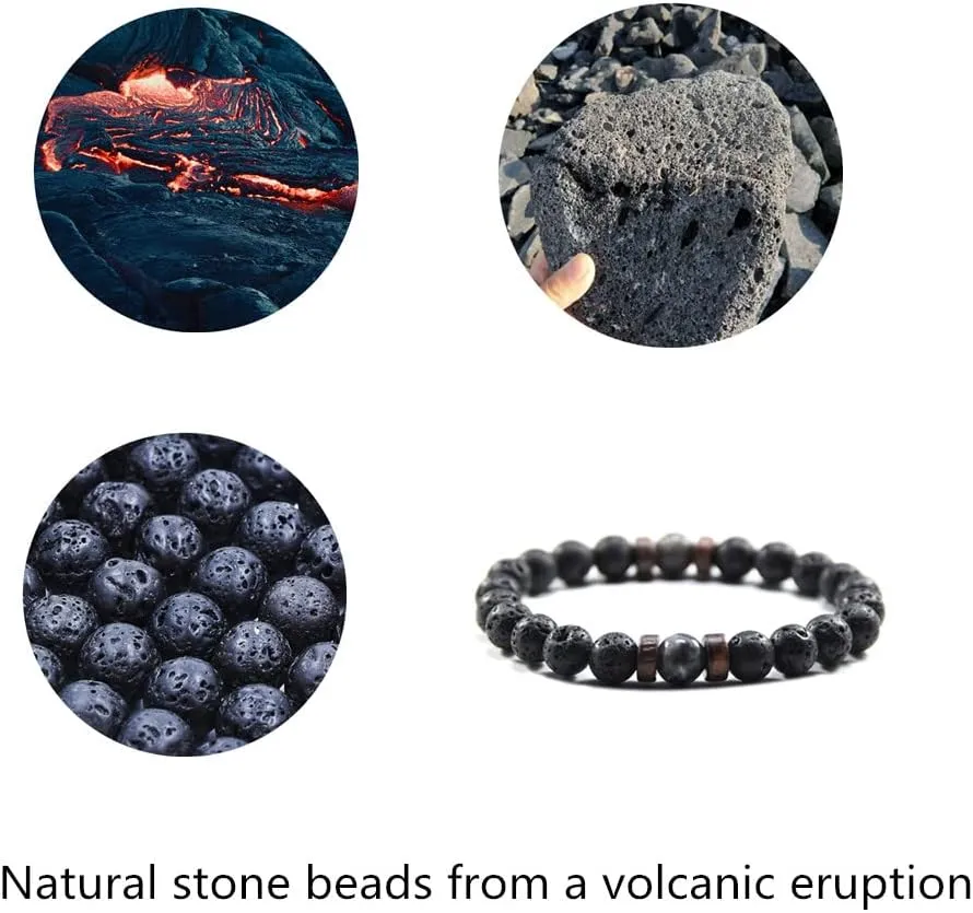 Beaded Bracelets for Men Women His and Hers Couples Bracelets Elastic Stretch Mens Womens Bracelet