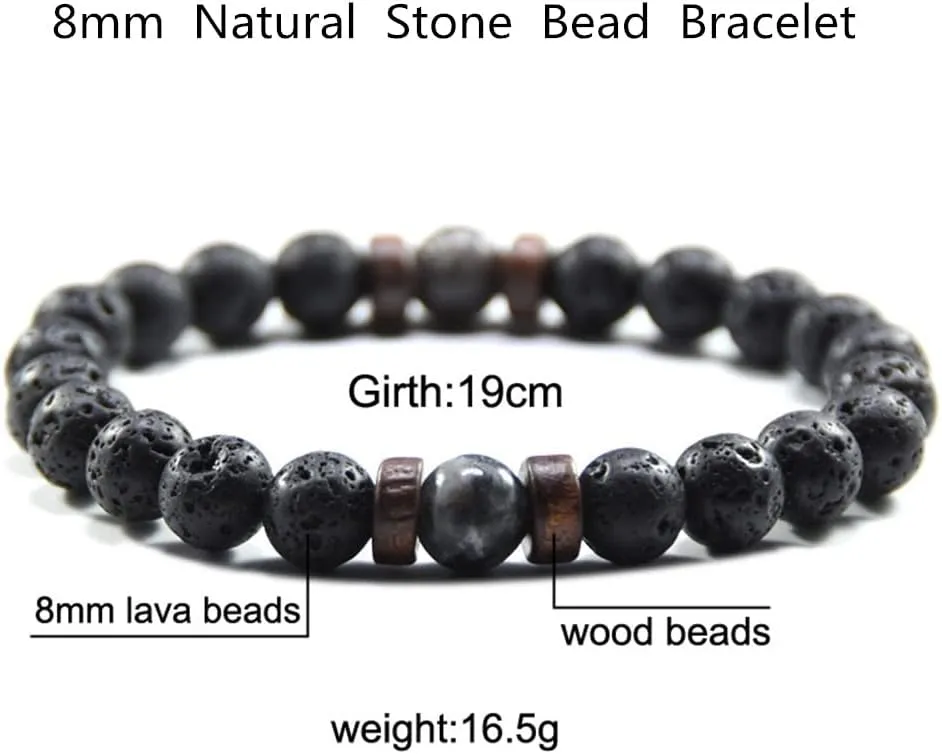 Beaded Bracelets for Men Women His and Hers Couples Bracelets Elastic Stretch Mens Womens Bracelet