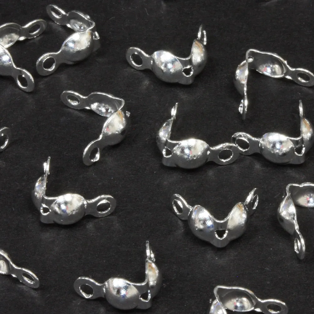 Calotte Silver Plated Metal 7x3mm-Pack of 100