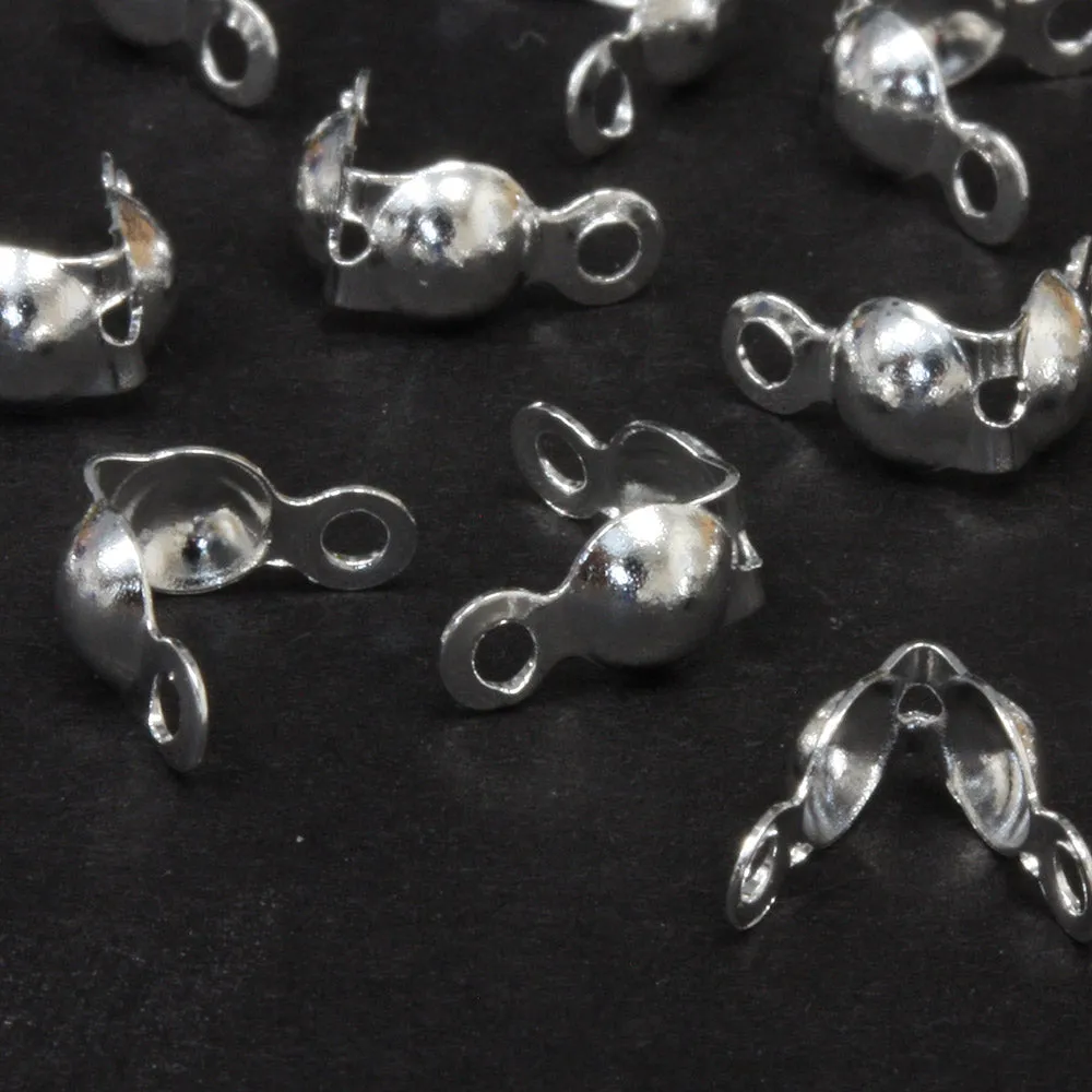 Calotte Silver Plated Metal 7x3mm-Pack of 100