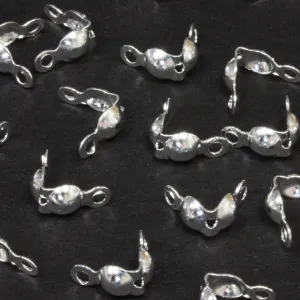 Calotte Silver Plated Metal 7x3mm-Pack of 100