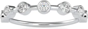 Certified Promise Ring Studded with 7 Round Cut Natural Diamond in 18k White/Yellow/Rose Gold Wedding Band Ring for Women | Bridal Ring for Her | Couple Ring for Birthday Celebrations (0.28 Ct, IJ-SI)