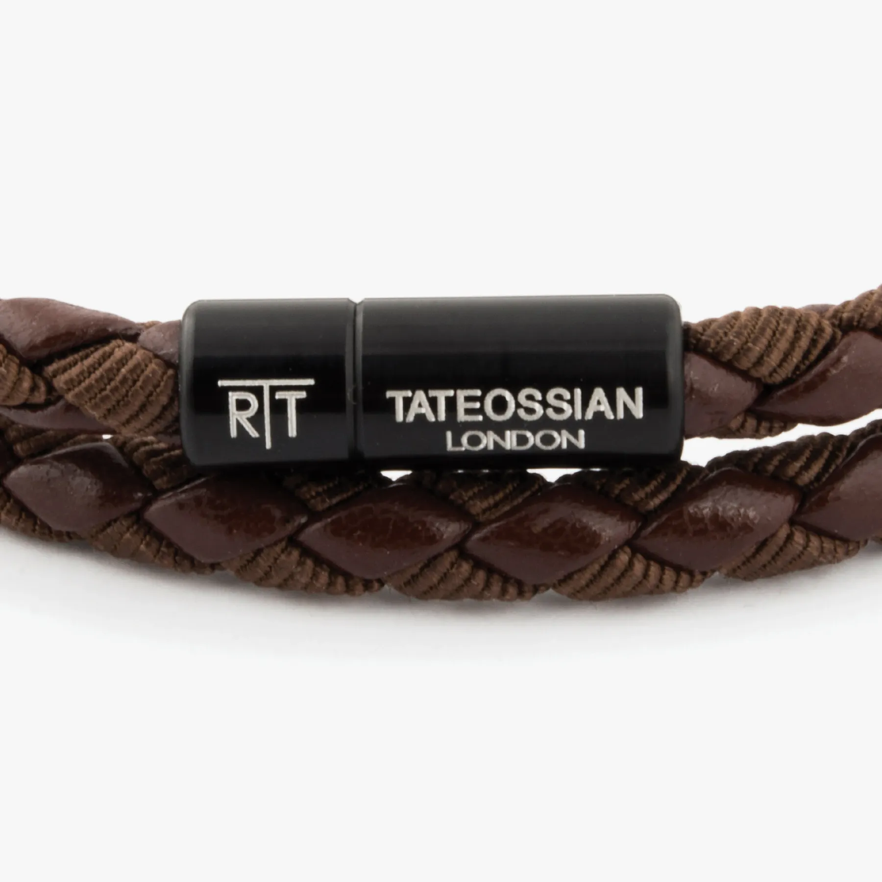 Chelsea Leather Bracelet In Brown With Aluminium Clasp      