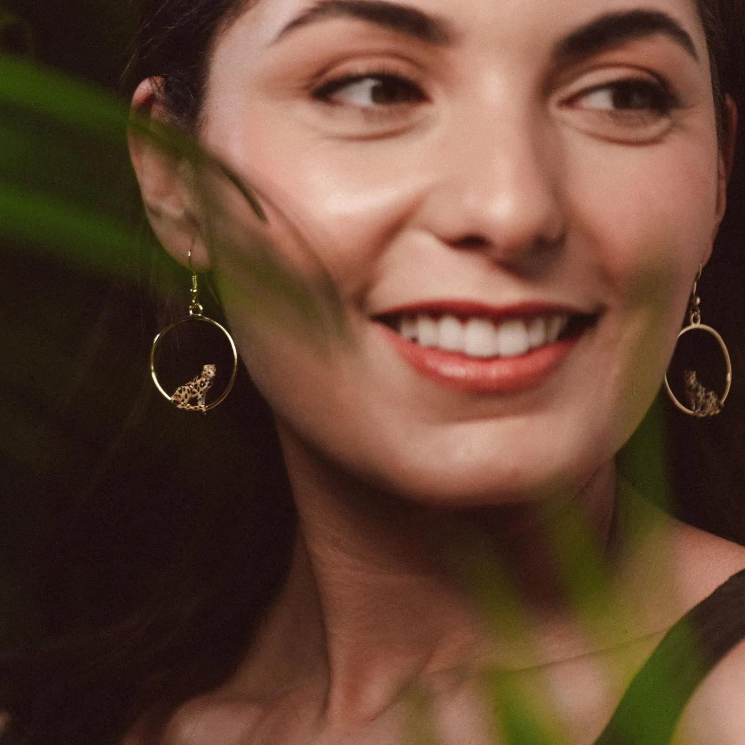 Clouded Leopard Front Facing Hoops