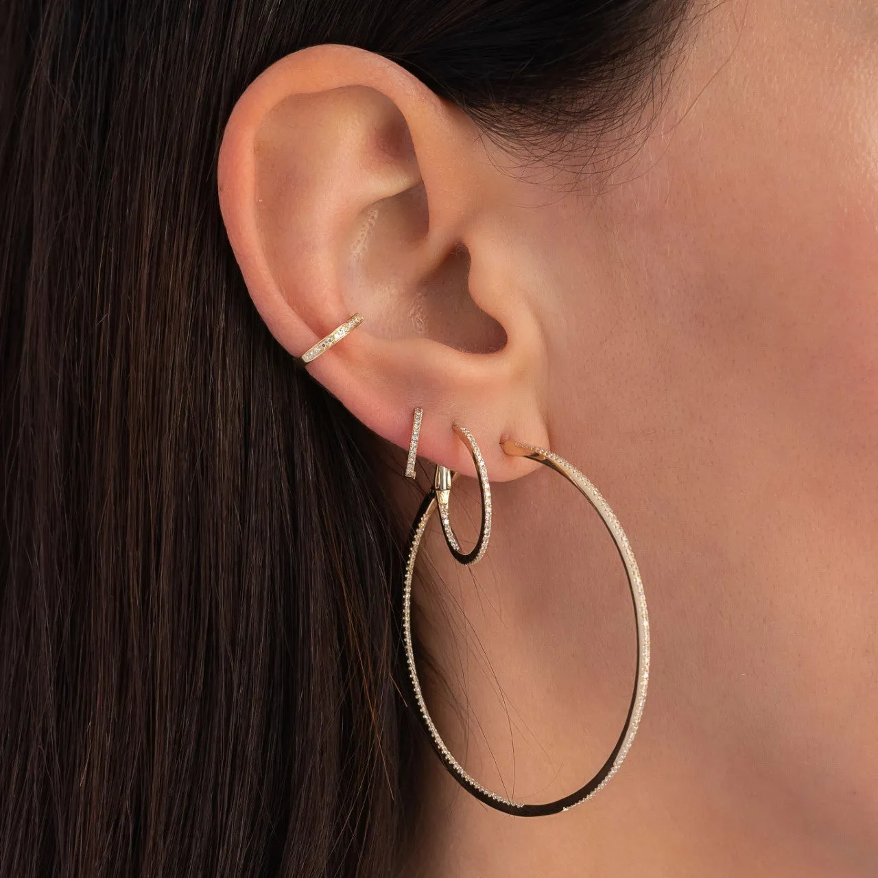Diamond Large Hoops