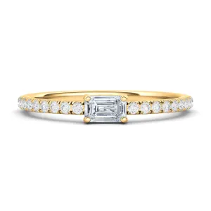 Emerald & Pave Diamond Ring