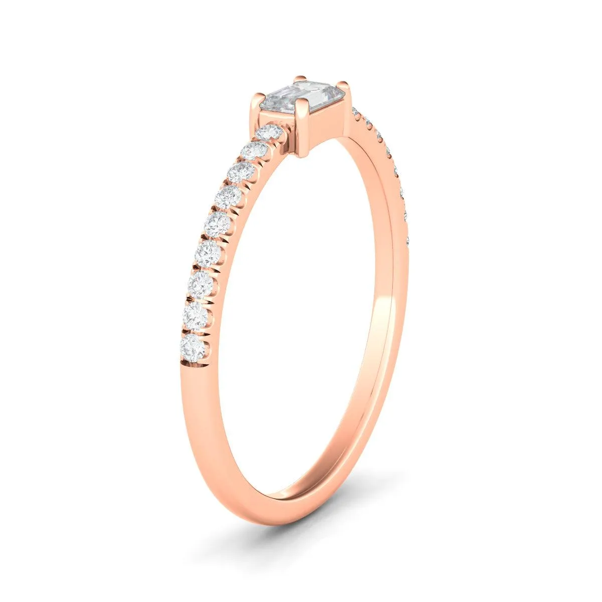 Emerald & Pave Diamond Ring