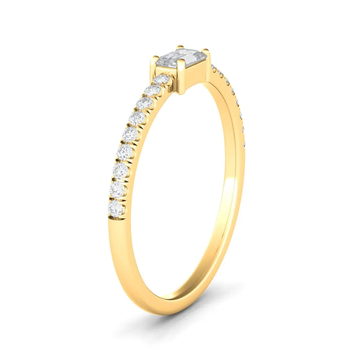 Emerald & Pave Diamond Ring