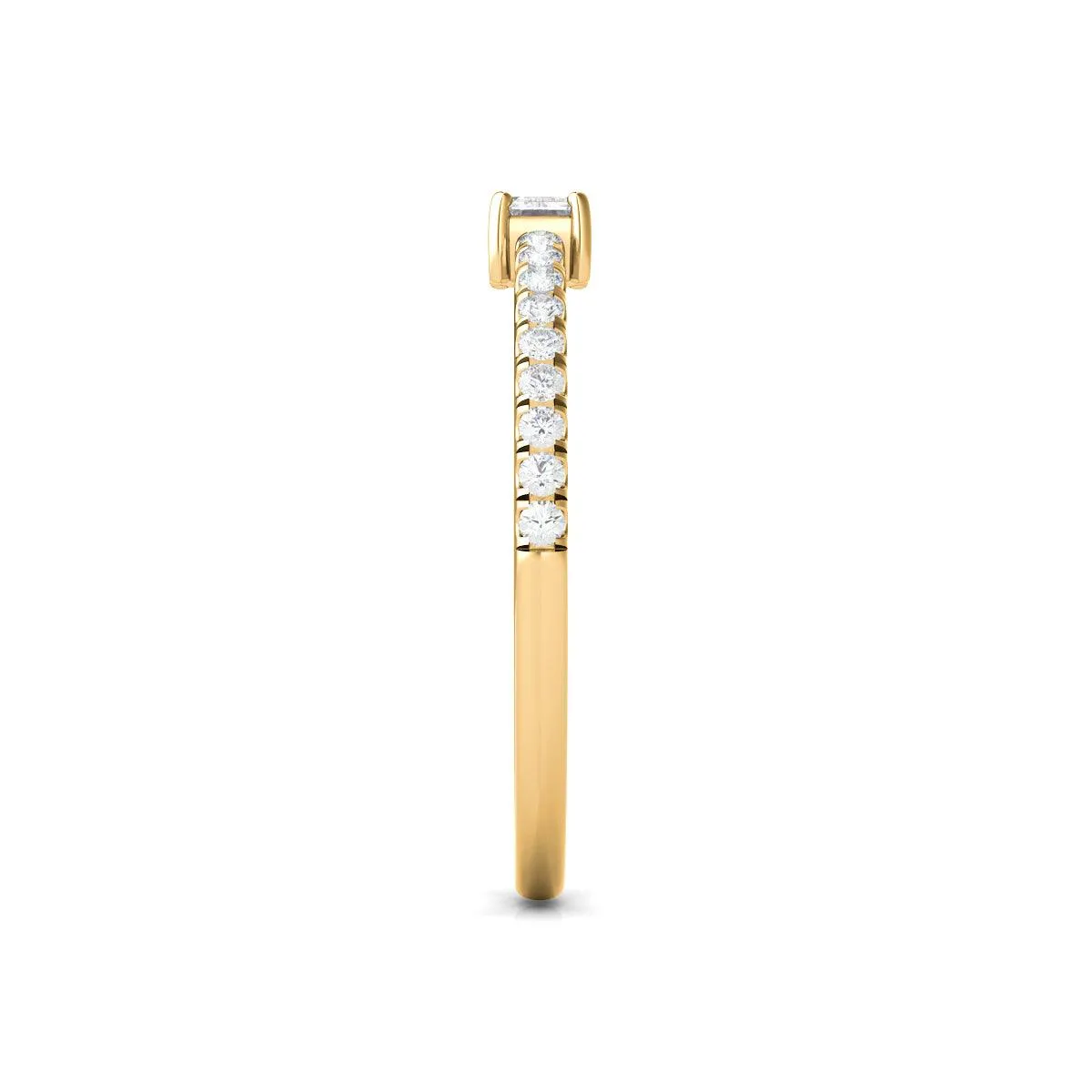 Emerald & Pave Diamond Ring