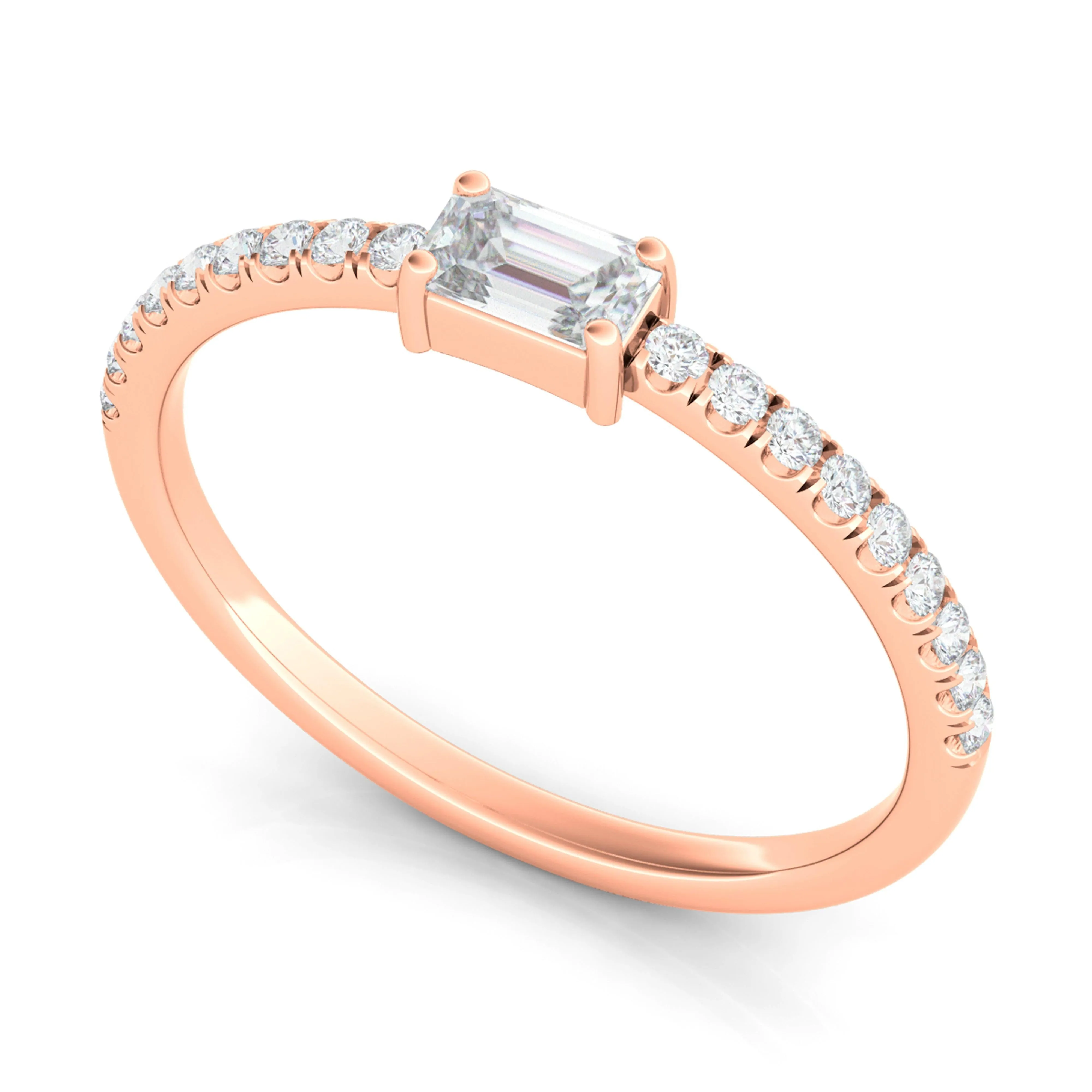 Emerald & Pave Diamond Ring