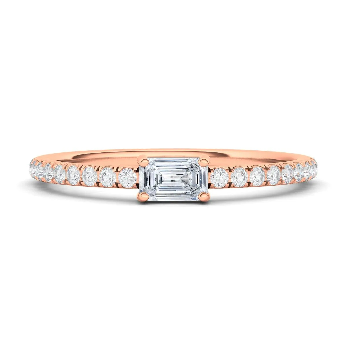 Emerald & Pave Diamond Ring