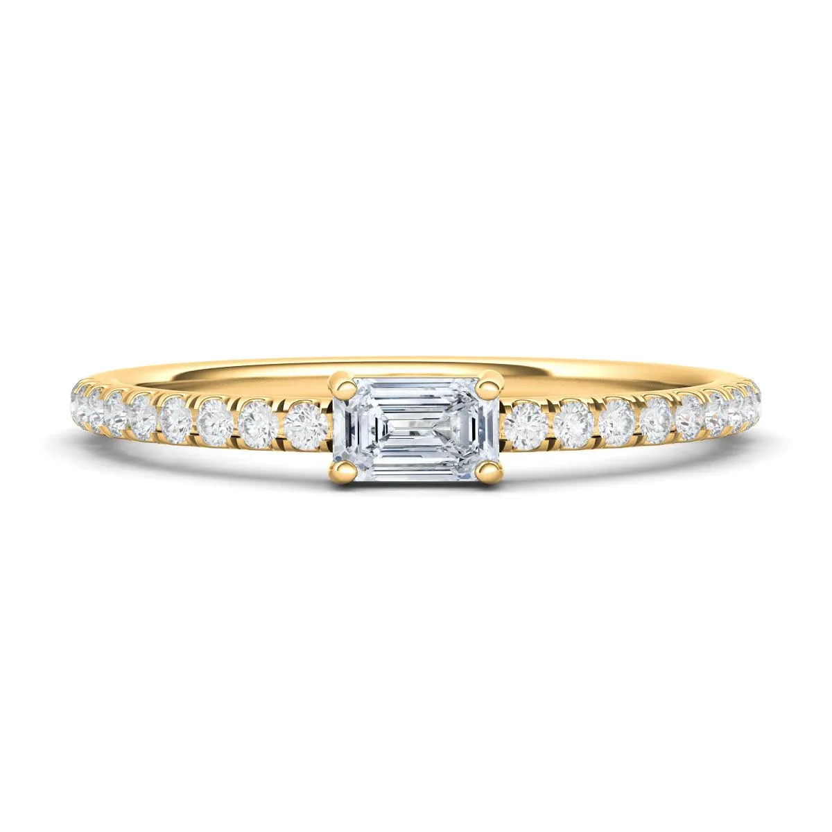 Emerald & Pave Diamond Ring