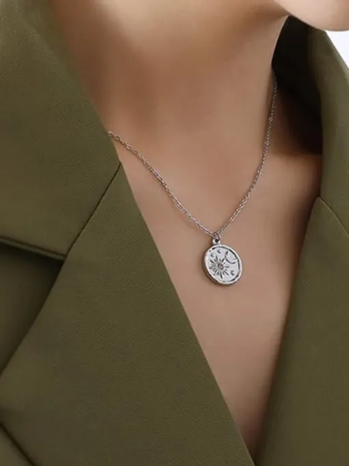 Geometric vintage Necklace silver