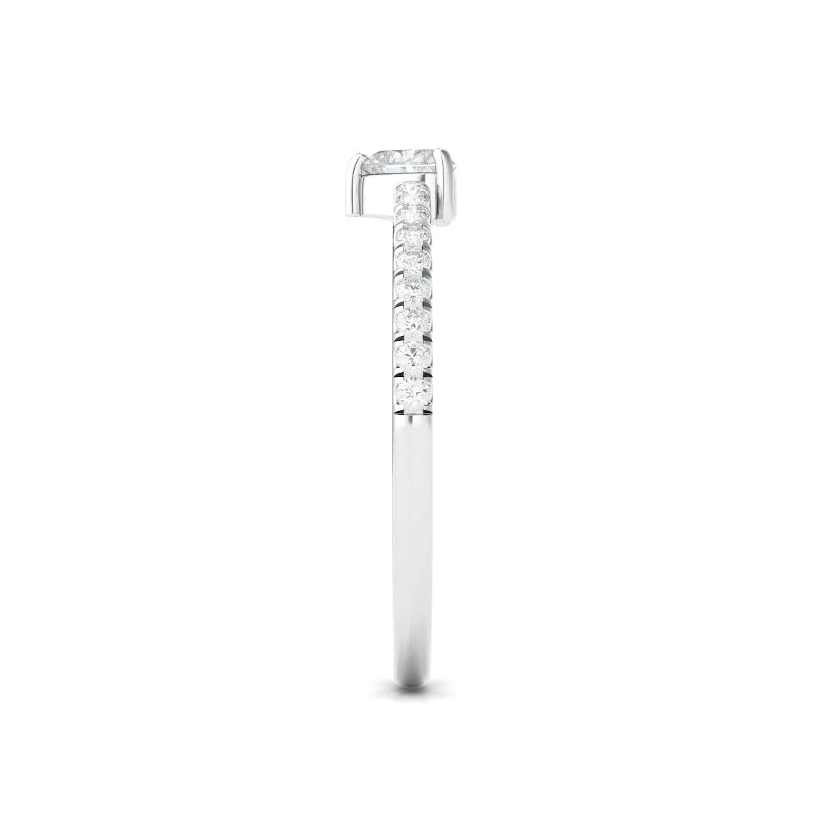Heart & Pave Diamond Ring