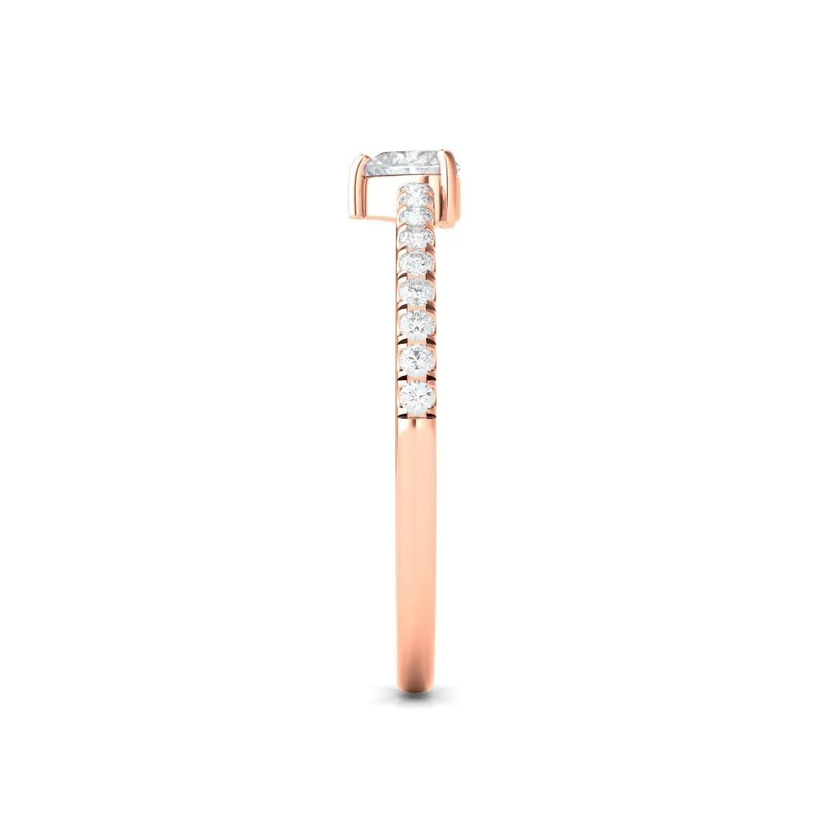 Heart & Pave Diamond Ring