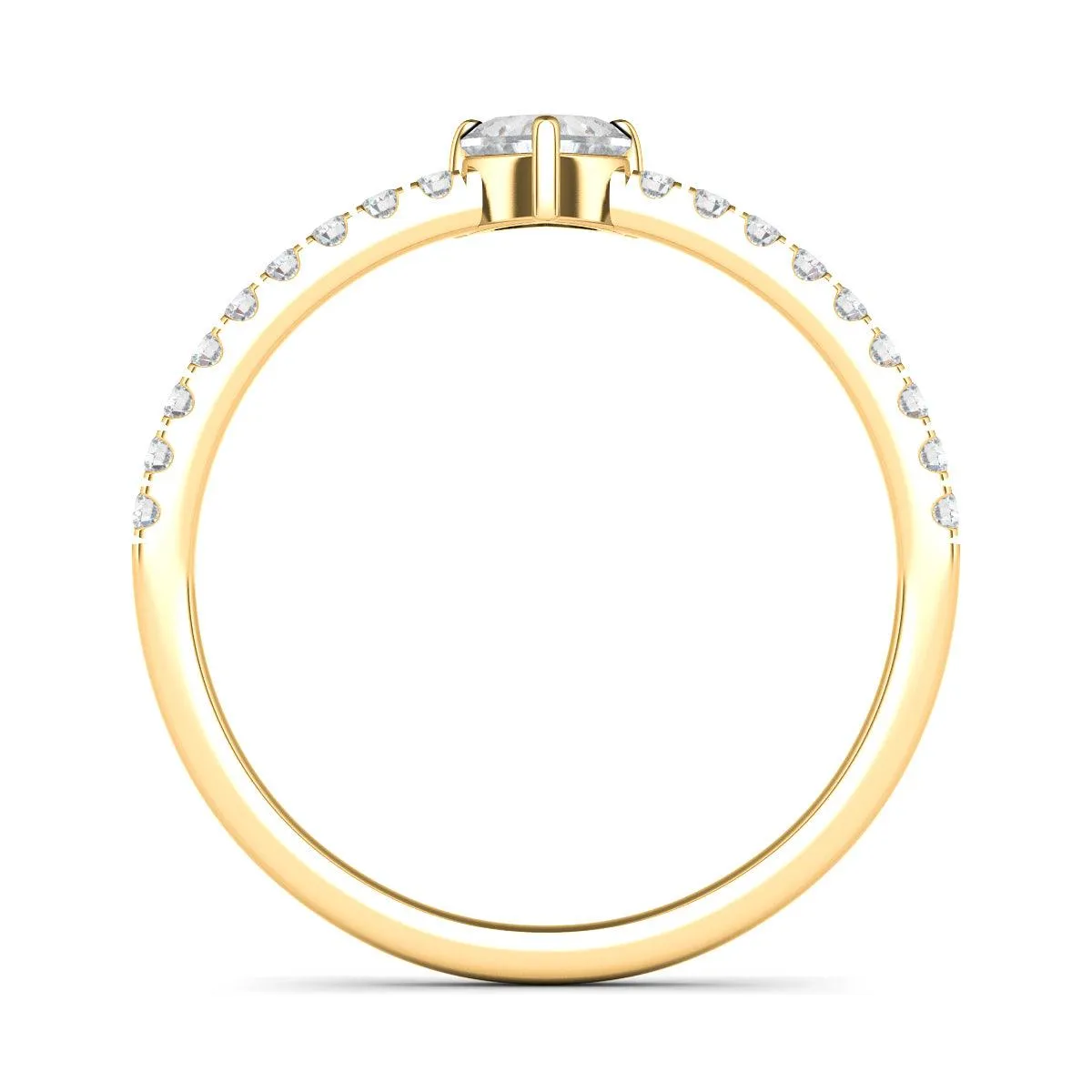 Heart & Pave Diamond Ring