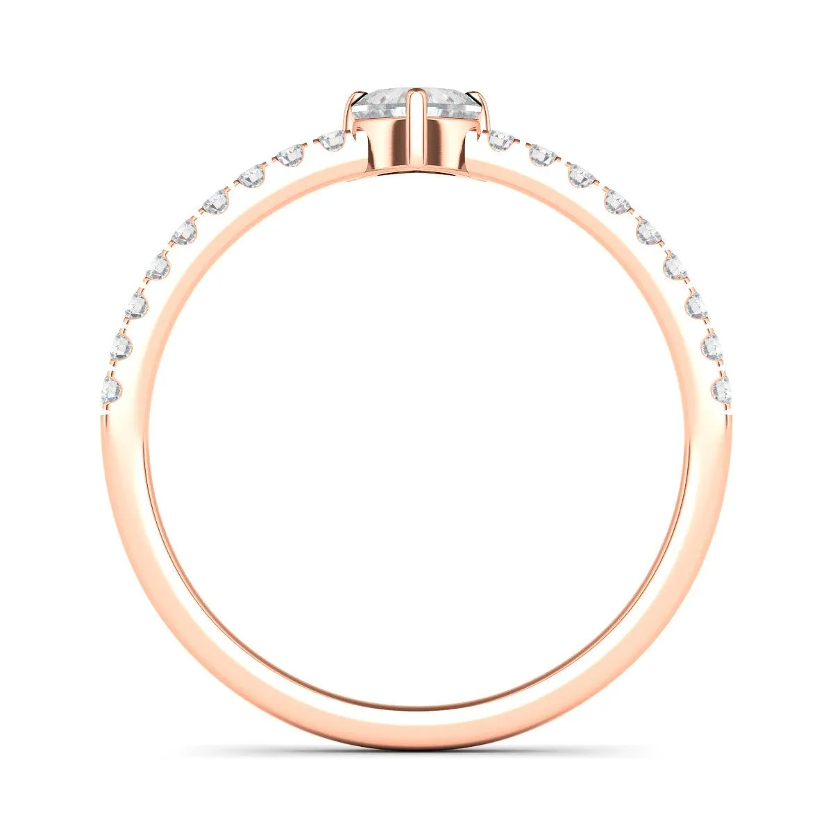 Heart & Pave Diamond Ring