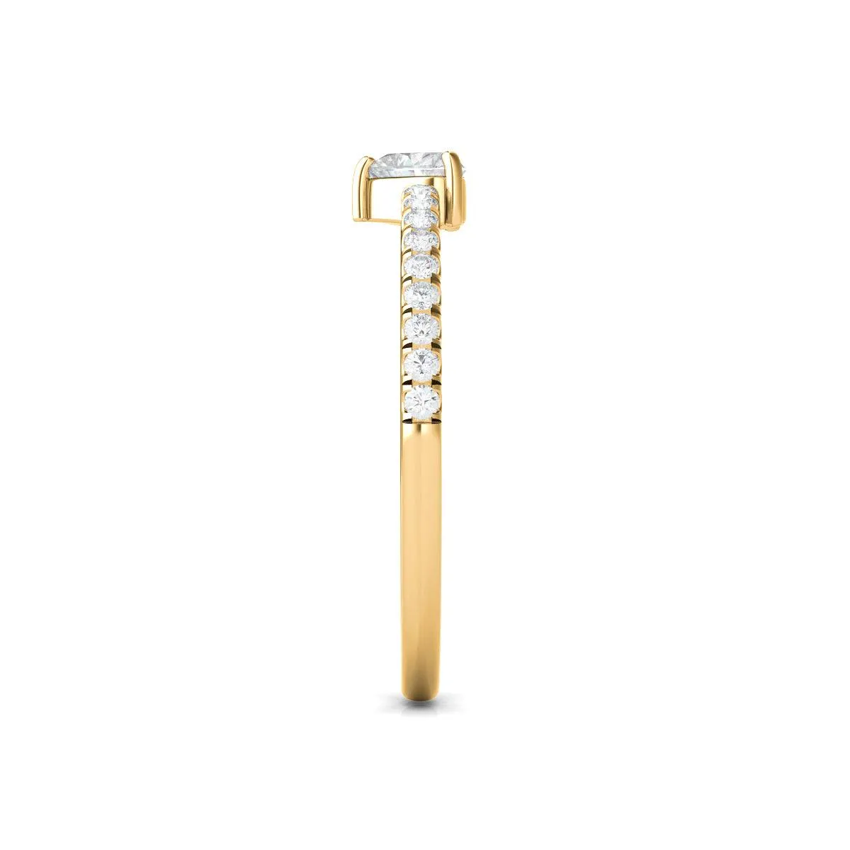 Heart & Pave Diamond Ring