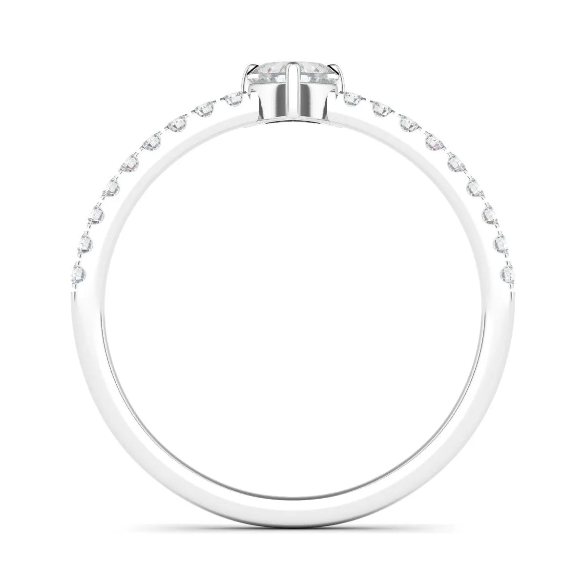Heart & Pave Diamond Ring