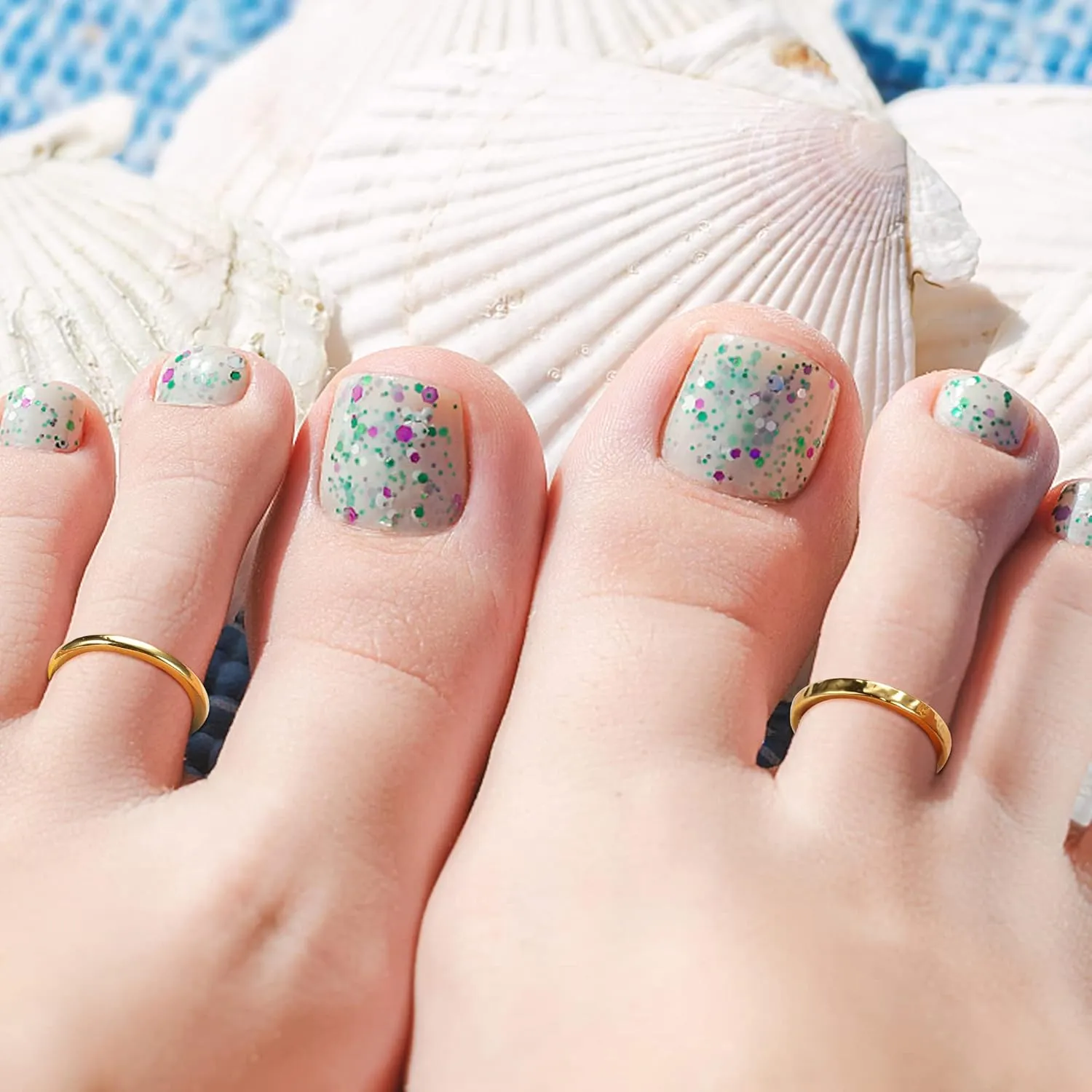 IRONBOX 14K Gold Filled Toe Rings for Women Simple Open Band Toe Ring Adjustable Toe Rings