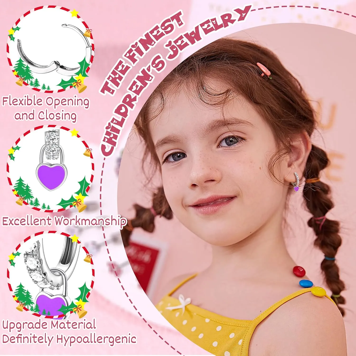 Jstyle Hypoallergenic Earrings for Girls Women Surgical Stainlee Steel Earrings for Sensitive Ears Screw Back Earrings Set Cute Hoop Earrings for Girls Kids Earrings Toddler Earrings Jewelry for Teen Girls