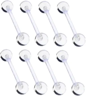 LIFKOME Tongue Ring Studs Set 12pcs Soft Rod Piercing Jewelry Industrial Barbell for Tragus Tongue Cartilage Earring Lip