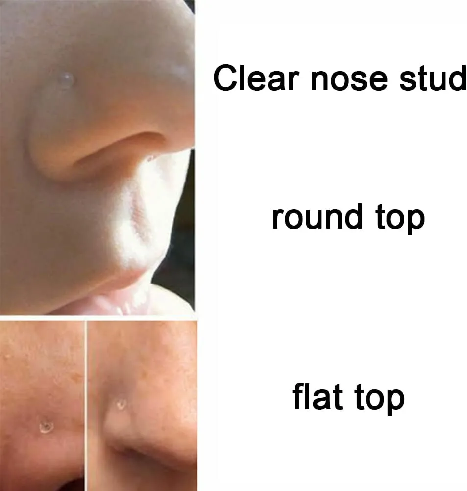 Longita Clear Nose Studs Clear Nose Rings for Work Clear Nose Piercing Plastics Nose Retainer for Surgery Nose Ring Spacers Nose Rings Retainer Septum Retainer Clear Lip Rings Plastic Earrings Studs