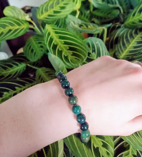 Moss agate bracelet- Moss agate- Crystal bracelets- Bracelets- Hippie bracelets- Witchy bracelets- Gifts- Birthday gifts- Jewelry- Crystals