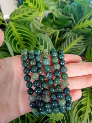 Moss agate bracelet- Moss agate- Crystal bracelets- Bracelets- Hippie bracelets- Witchy bracelets- Gifts- Birthday gifts- Jewelry- Crystals