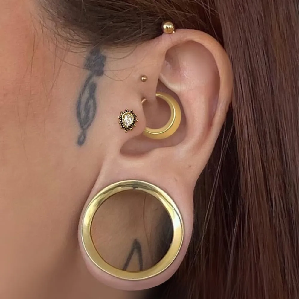 Nose Rings Hoops 16G: 316L Stainless Steel Septum Rings Hoops Gold, Hinged Segment Nose Lips Helix Cartilage Clicker Hoop Earrings Piercing Rings for Women Men 8mm