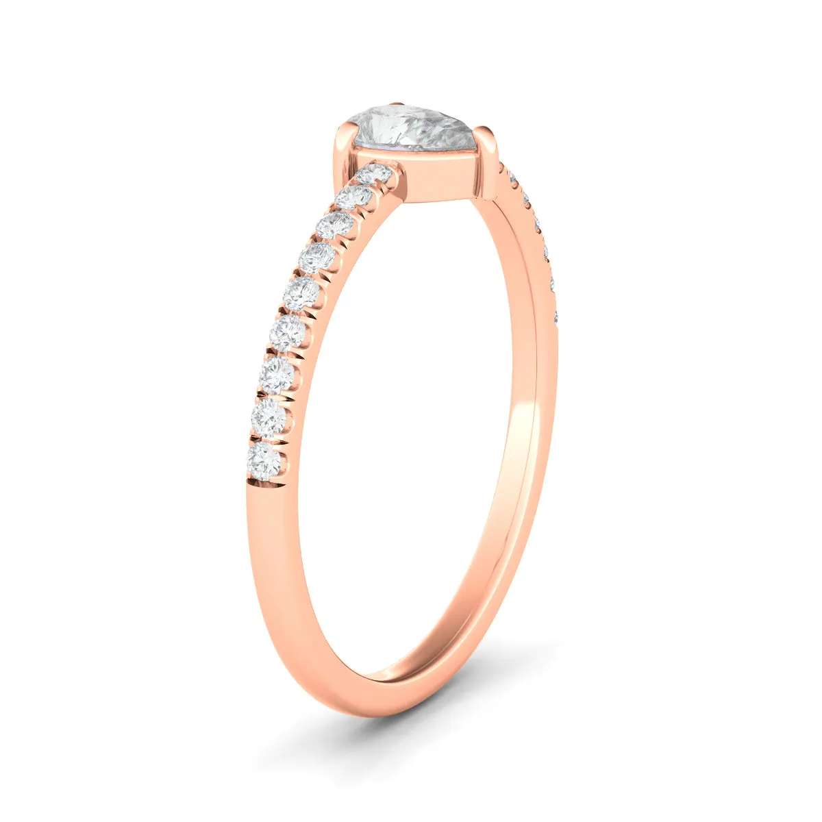 Pear Pave Diamond Ring