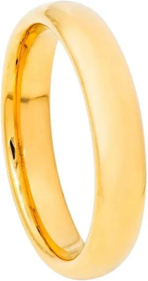Personalized laser engraving Ring for Men and Ring for Women tungsten Band Rings 4mm Yellow Gold IP Plated High Polished Domed Classic Style Wedding Band Ring Ideal Rings for couples