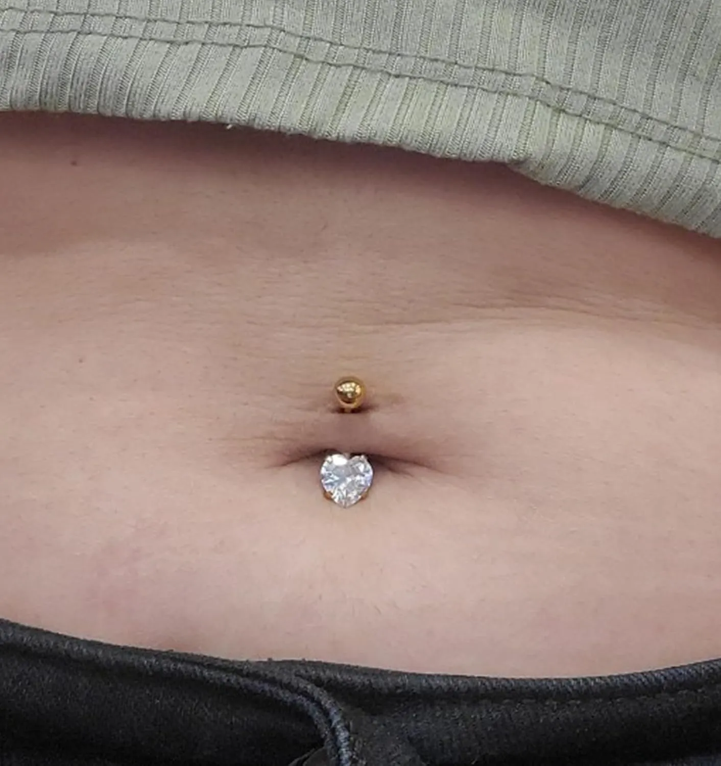 QWALIT Belly Button Rings 14G Surgical Steel Belly Rings CZ Opal Navel Piercing Jewelry for Women Girls 3/8" 10mm Silver Rose Gold