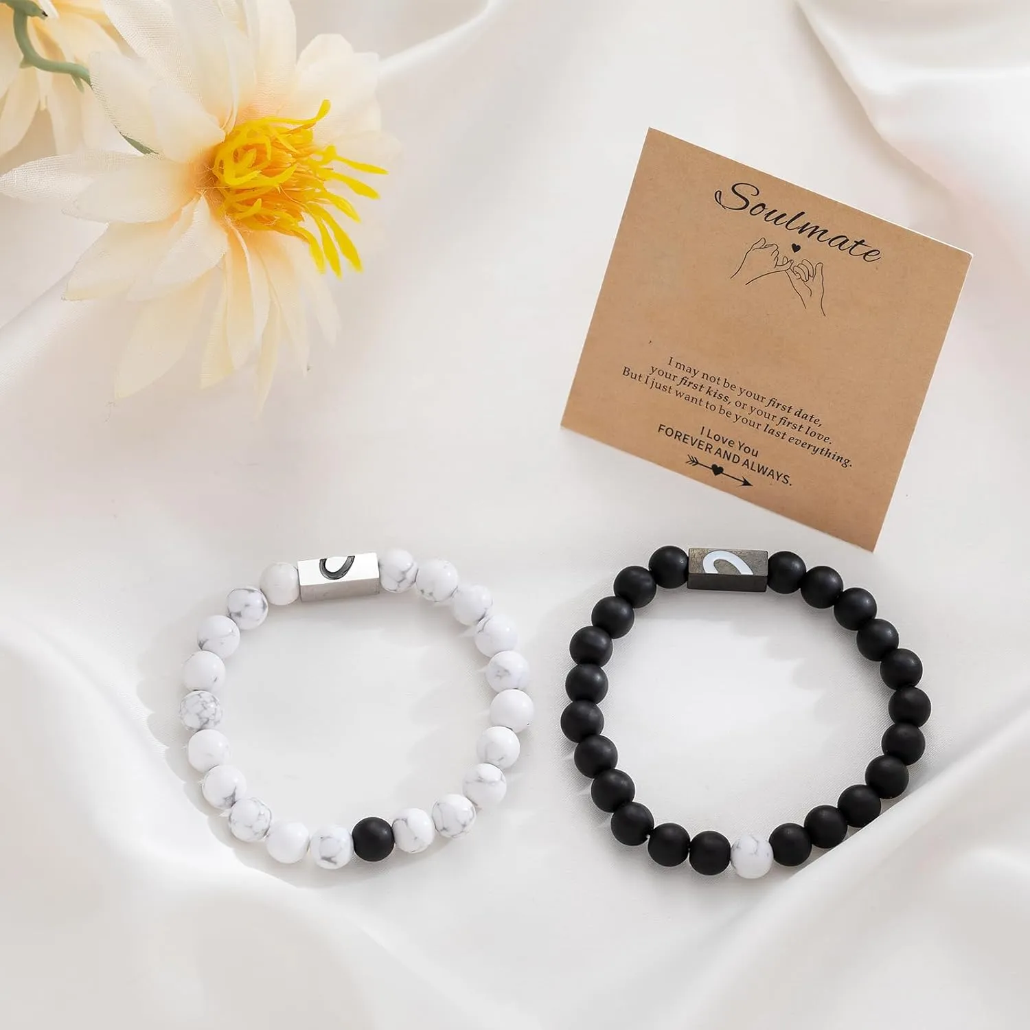 RANKEEF Tiger Eye Bracelet For Men 8MM Natural Stone Stretch Adjustable Black Crystal Beaded Bracelet for Men Women Gifts