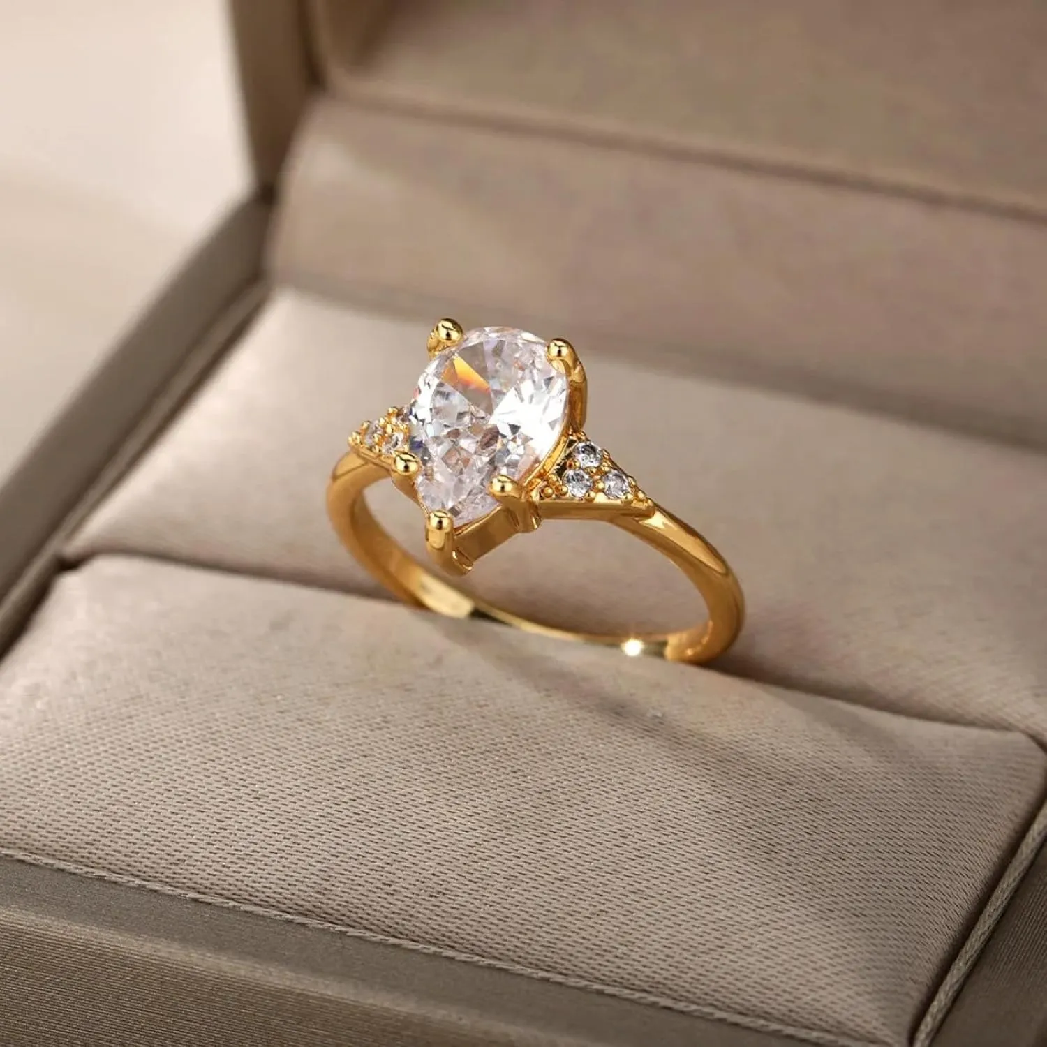 Rings Rings Jewelry Women Men Water Drop Rings Women Shiny Wedding Couple Rings