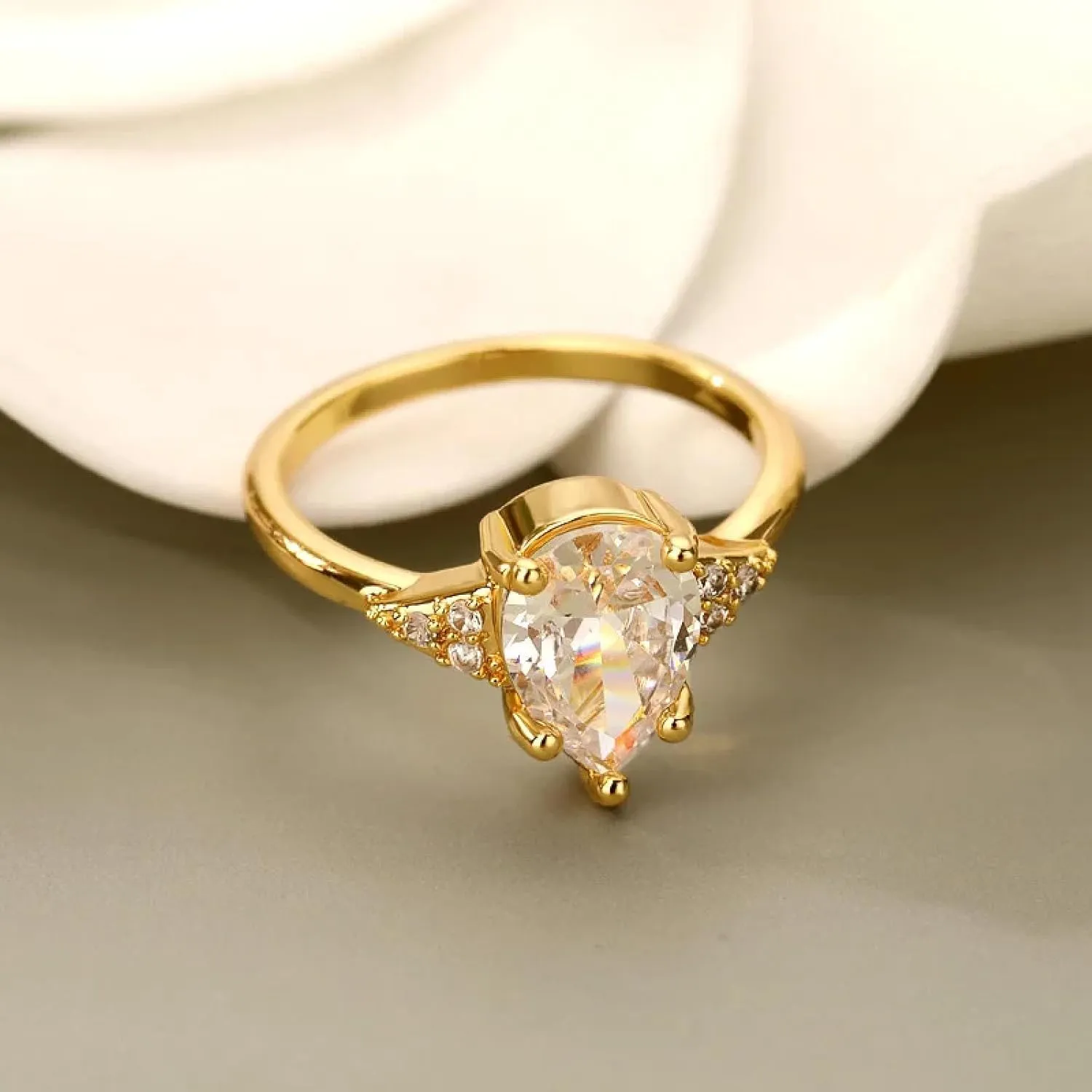 Rings Rings Jewelry Women Men Water Drop Rings Women Shiny Wedding Couple Rings
