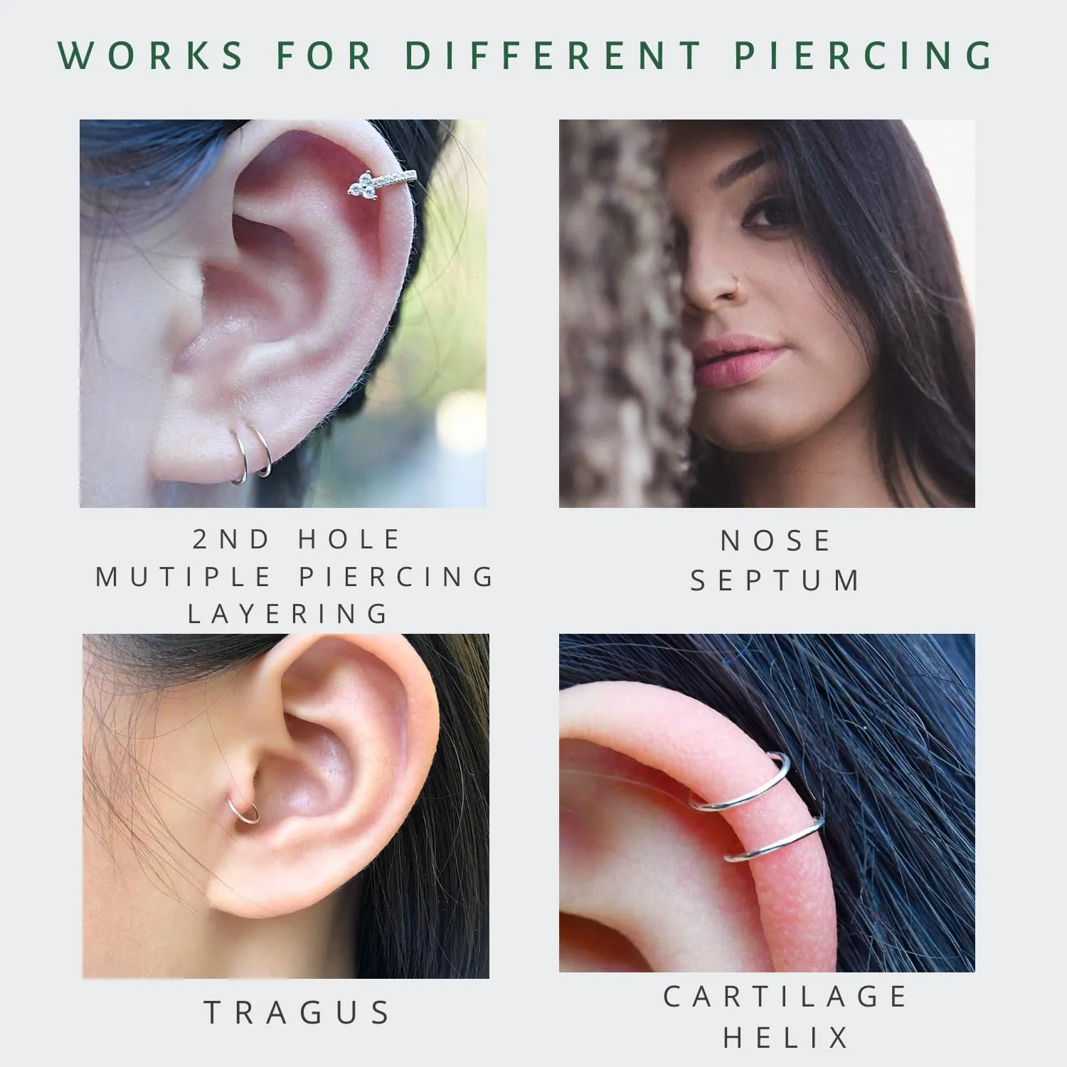 Small Gold Sterling Silver Huggie Hoop Earrings for Women Cartilage Nose Helix Tragus (Gold, 5mm 20 gauge / 1 pair)