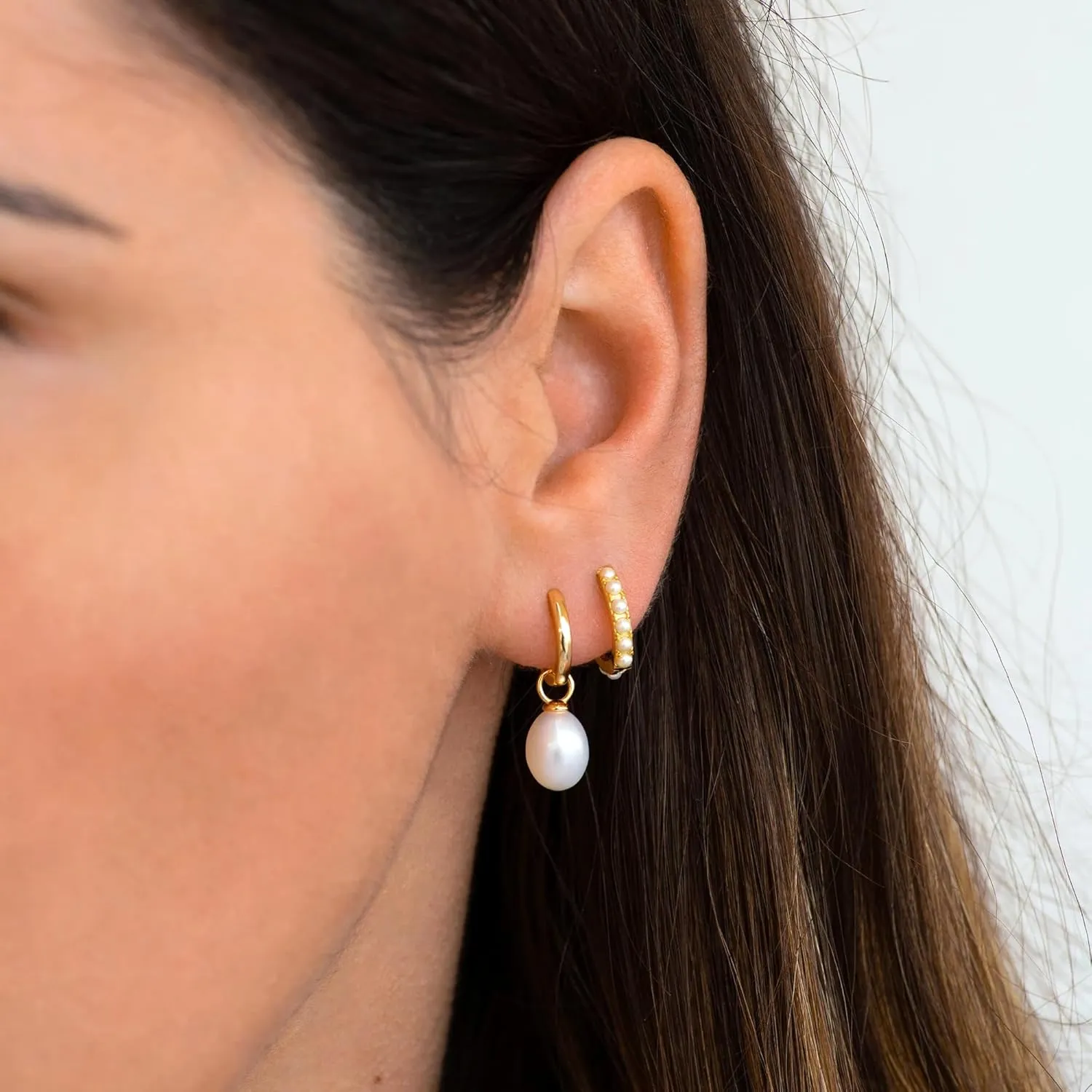 Small Silver Hoop Earrings Set for Women, Dainty Tiny Lightweight Cubic Zirconia Cuff Silver Huggie Earrings Mini Hoops Cartilage Earring Silver Earrings Set for Multiple Piercing Jewelry for Women
