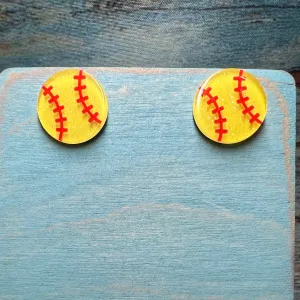 Softball Stud Earrings