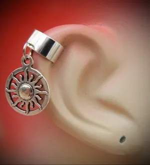 Sun Ear Cuff Charm Drop Dangle Handmade Jewelry Silver Wrap Earrings For Women Statement Chunky Crystal Fashion Jewelry Earring