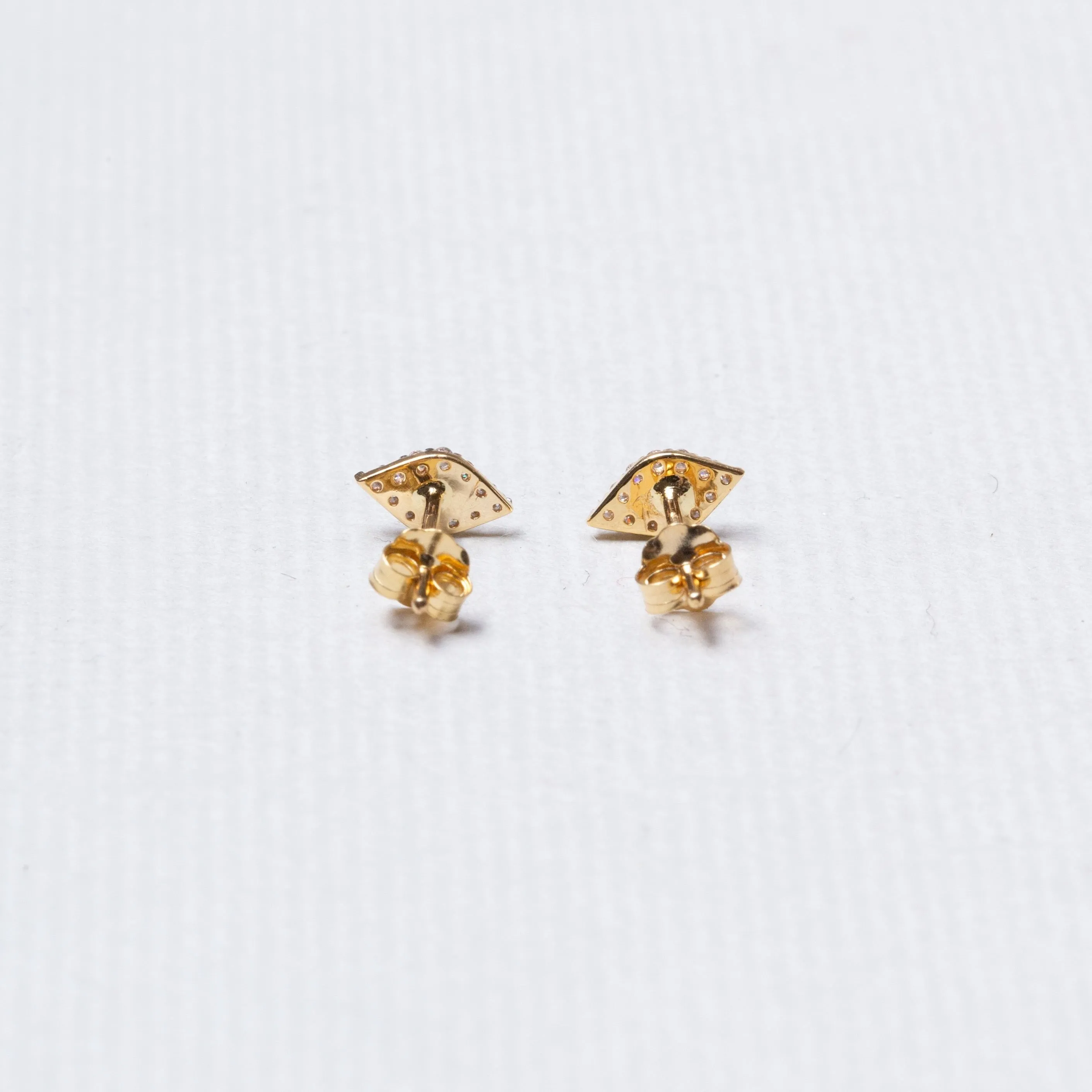 Tiny Eye Gold Diamond Stud Earrings