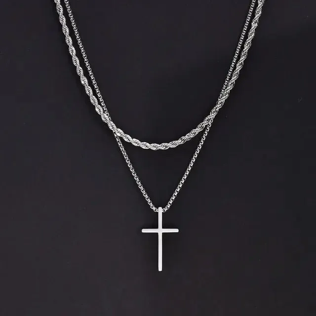 Vnox Mens Cross Necklaces
